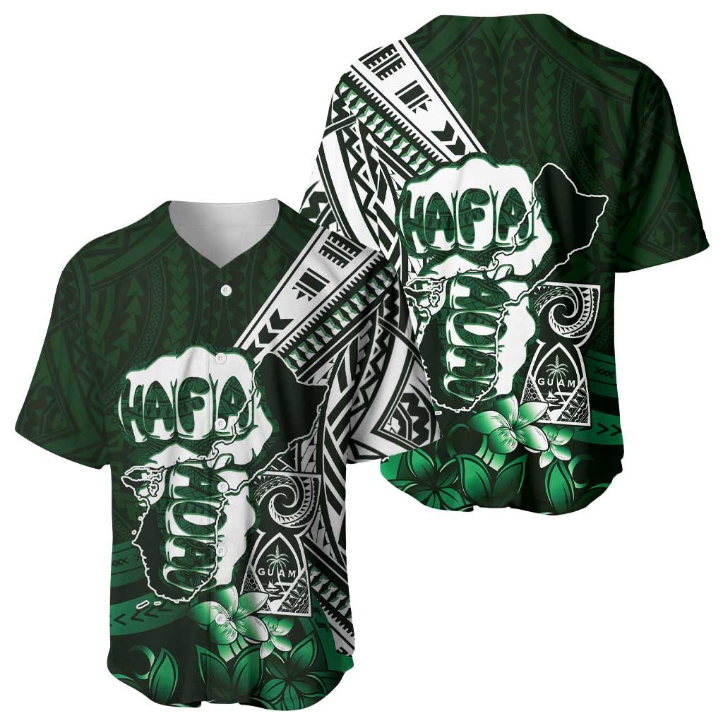 Hafa Adai Guam Discovery Day Baseball Jersey Chamorro Latte Stone Hand Green Version LT14 - Polynesian Pride