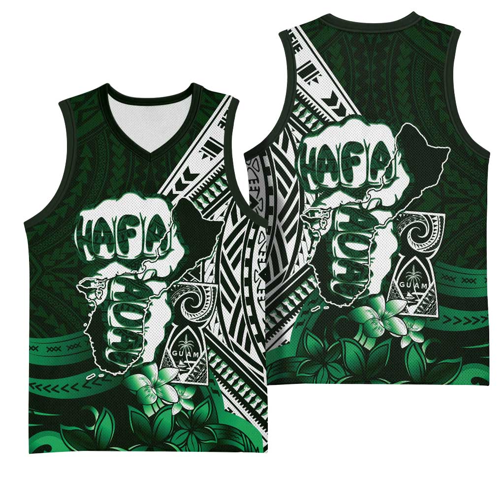 Hafa Adai Guam Discovery Day Basketball Jersey Chamorro Latte Stone Hand Green Version LT14 - Polynesian Pride