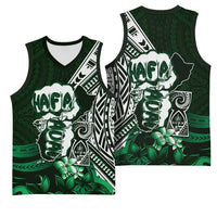 Hafa Adai Guam Discovery Day Basketball Jersey Chamorro Latte Stone Hand Green Version LT14 - Polynesian Pride