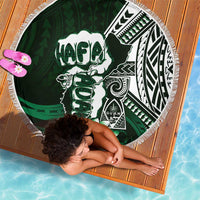 Hafa Adai Guam Discovery Day Beach Blanket Chamorro Latte Stone Hand Green Version LT14 - Polynesian Pride