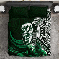Hafa Adai Guam Discovery Day Bedding Set Chamorro Latte Stone Hand Green Version LT14 Green - Polynesian Pride