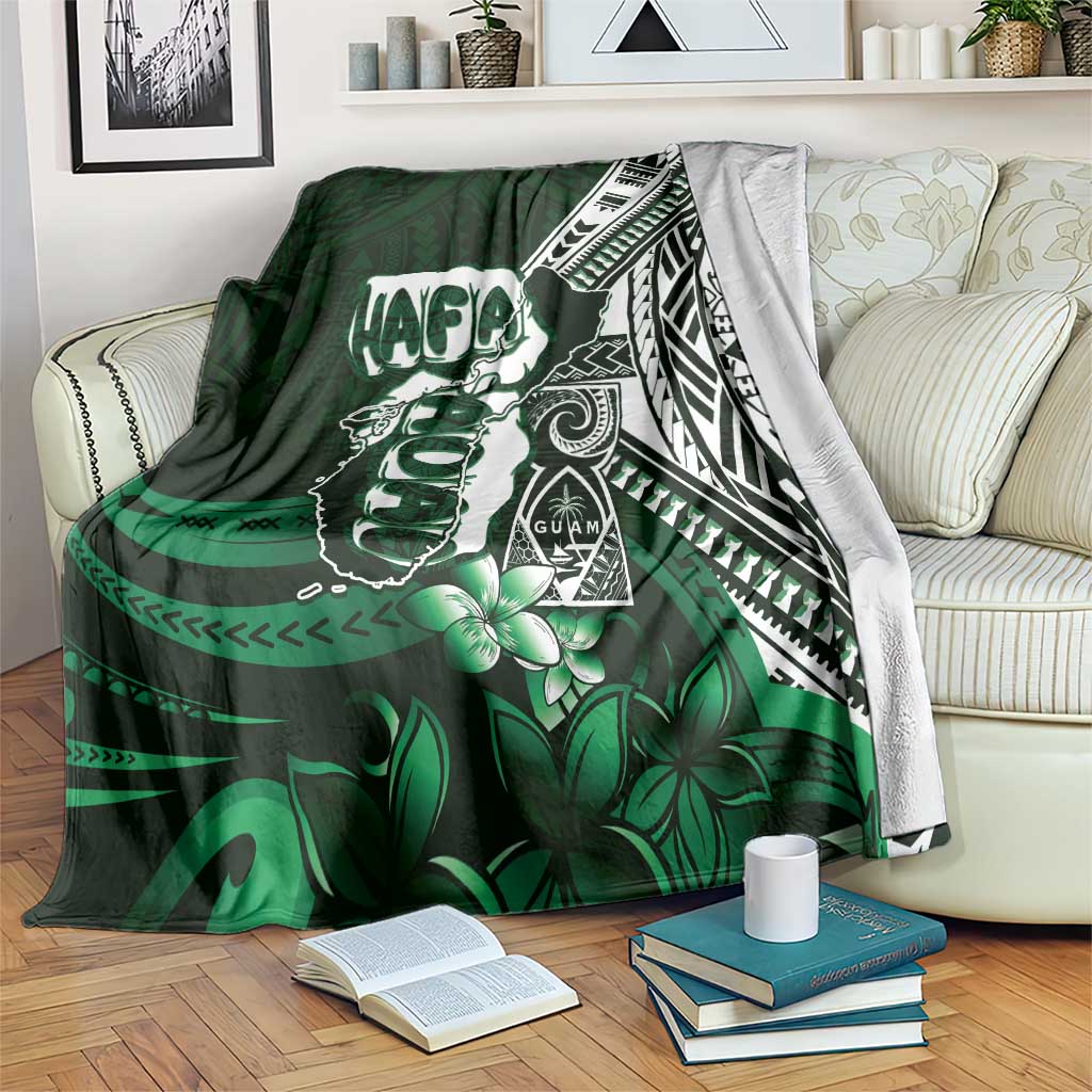 Hafa Adai Guam Discovery Day Blanket Chamorro Latte Stone Hand Green Version