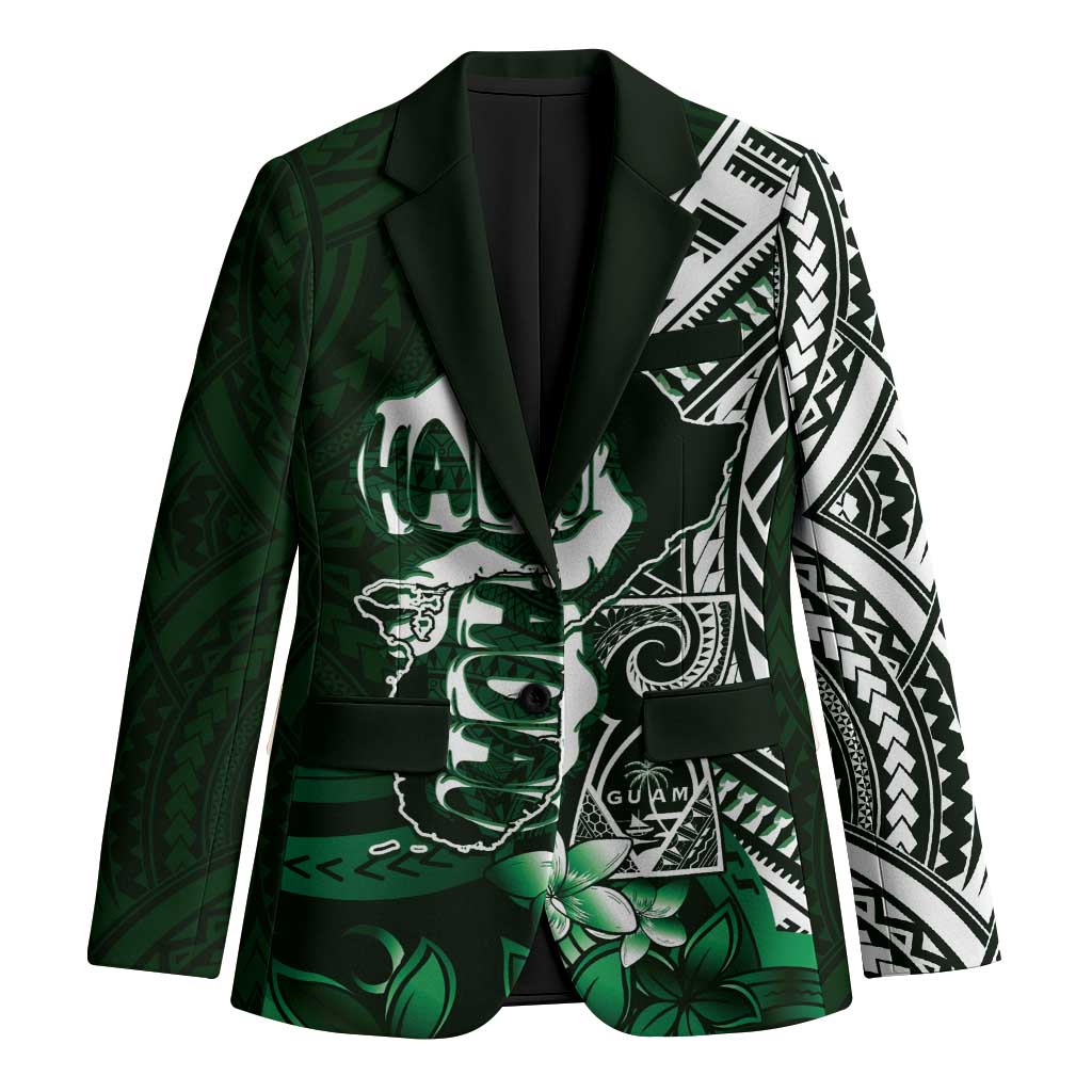 Hafa Adai Guam Discovery Day Blazer Chamorro Latte Stone Hand Green Version LT14 Unisex Green - Polynesian Pride