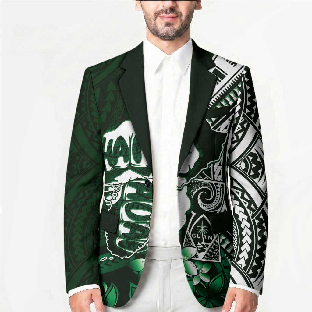 Hafa Adai Guam Discovery Day Blazer Chamorro Latte Stone Hand Green Version LT14 - Polynesian Pride