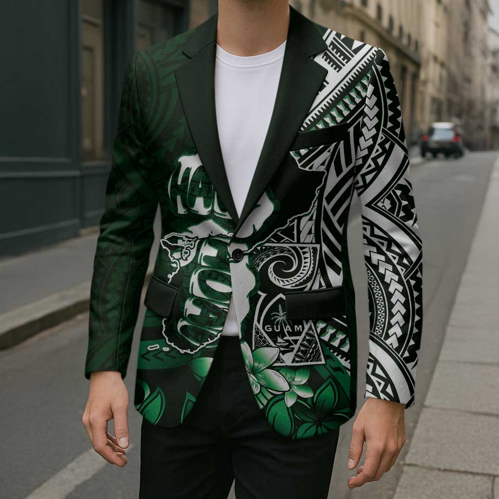 Hafa Adai Guam Discovery Day Blazer Chamorro Latte Stone Hand Green Version LT14 - Polynesian Pride