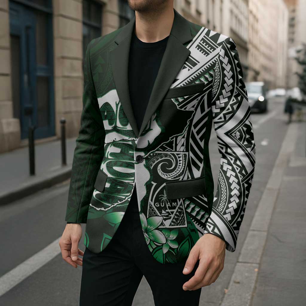 Hafa Adai Guam Discovery Day Blazer Chamorro Latte Stone Hand Green Version LT14 - Polynesian Pride