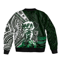 Hafa Adai Guam Discovery Day Bomber Jacket Chamorro Latte Stone Hand Green Version