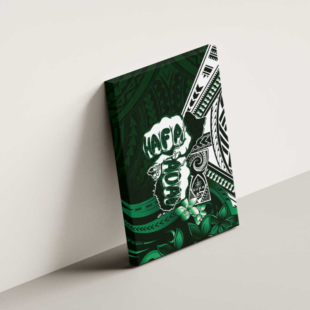 Hafa Adai Guam Discovery Day Canvas Wall Art Chamorro Latte Stone Hand Green Version LT14 - Polynesian Pride