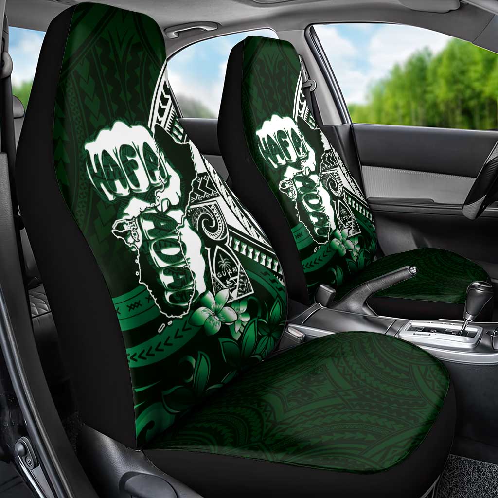 Hafa Adai Guam Discovery Day Car Seat Cover Chamorro Latte Stone Hand Green Version