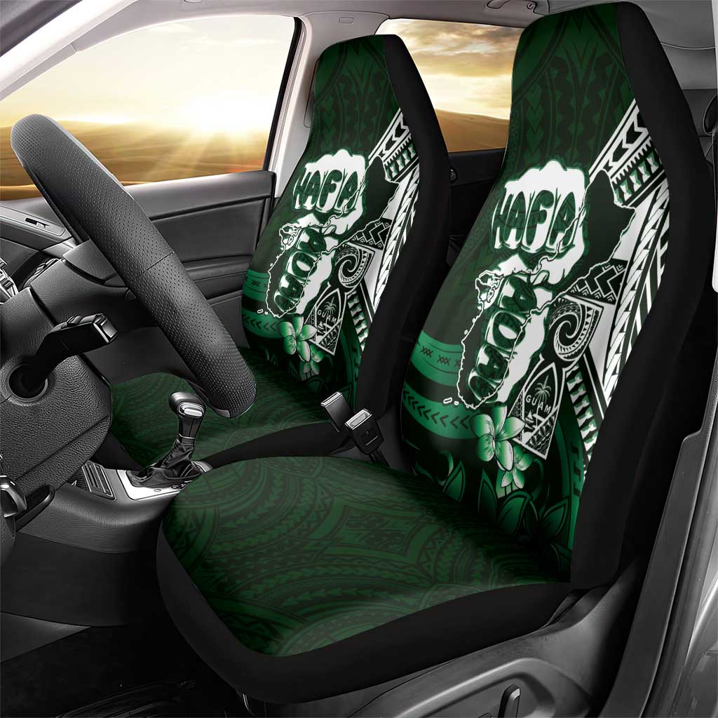 Hafa Adai Guam Discovery Day Car Seat Cover Chamorro Latte Stone Hand Green Version