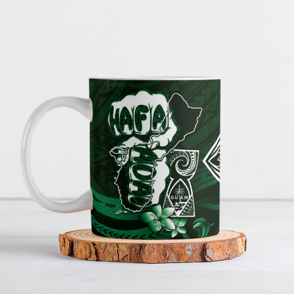 Hafa Adai Guam Discovery Day Ceramic Mug Chamorro Latte Stone Hand Green Version LT14 Green - Polynesian Pride