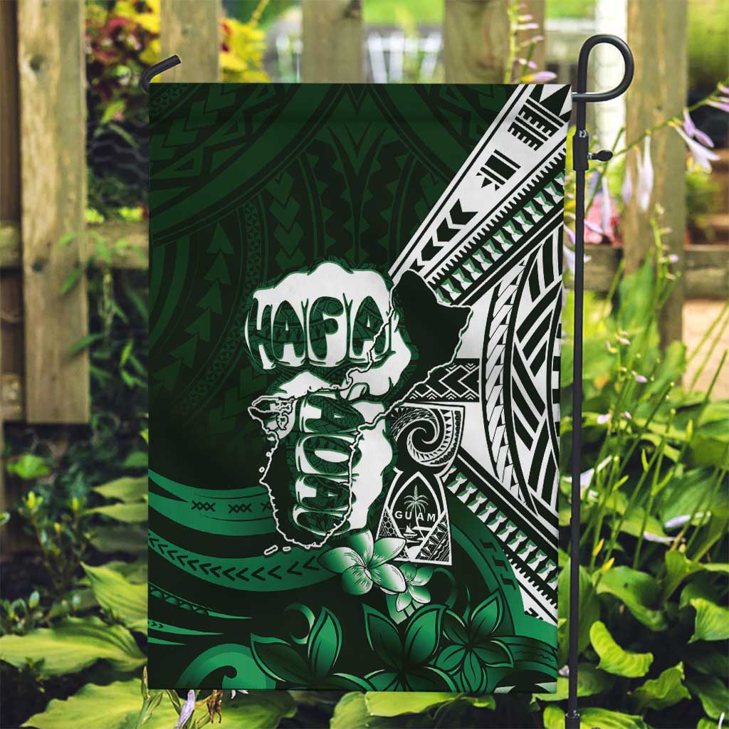 Hafa Adai Guam Discovery Day Garden Flag Chamorro Latte Stone Hand Green Version