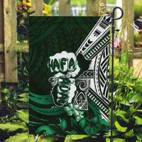 Hafa Adai Guam Discovery Day Garden Flag Chamorro Latte Stone Hand Green Version