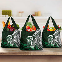 Hafa Adai Guam Discovery Day Grocery Bag Chamorro Latte Stone Hand Green Version LT14 3-pack One Size Green - Polynesian Pride