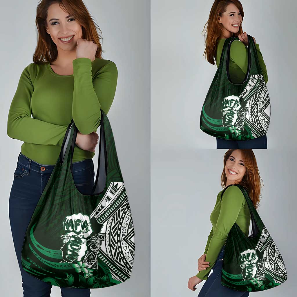 Hafa Adai Guam Discovery Day Grocery Bag Chamorro Latte Stone Hand Green Version LT14 - Polynesian Pride
