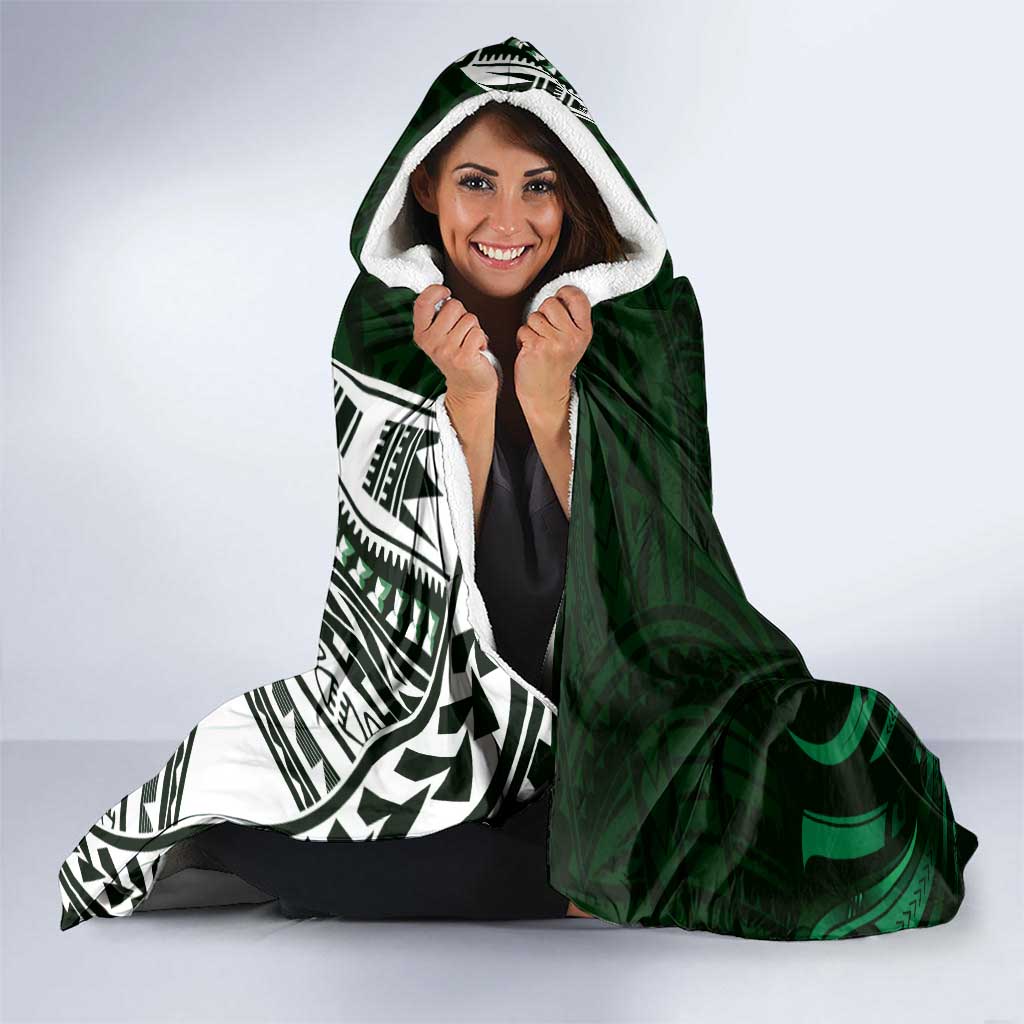 Hafa Adai Guam Discovery Day Hooded Blanket Chamorro Latte Stone Hand Green Version LT14 - Polynesian Pride