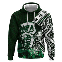 Hafa Adai Guam Discovery Day Hoodie Chamorro Latte Stone Hand Green Version LT14 Pullover Hoodie Green - Polynesian Pride