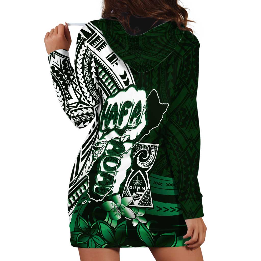 Hafa Adai Guam Discovery Day Hoodie Dress Chamorro Latte Stone Hand Green Version LT14 - Polynesian Pride