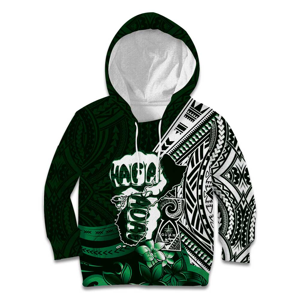 Hafa Adai Guam Discovery Day Kid Hoodie Chamorro Latte Stone Hand Green Version LT14 Hoodie Green - Polynesian Pride