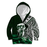 Hafa Adai Guam Discovery Day Kid Hoodie Chamorro Latte Stone Hand Green Version LT14 Zip Hoodie Green - Polynesian Pride