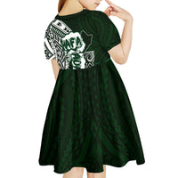 Hafa Adai Guam Discovery Day Kid Short Sleeve Dress Chamorro Latte Stone Hand Green Version LT14 - Polynesian Pride