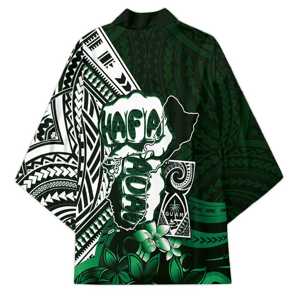 Hafa Adai Guam Discovery Day Kimono Chamorro Latte Stone Hand Green Version LT14 - Polynesian Pride