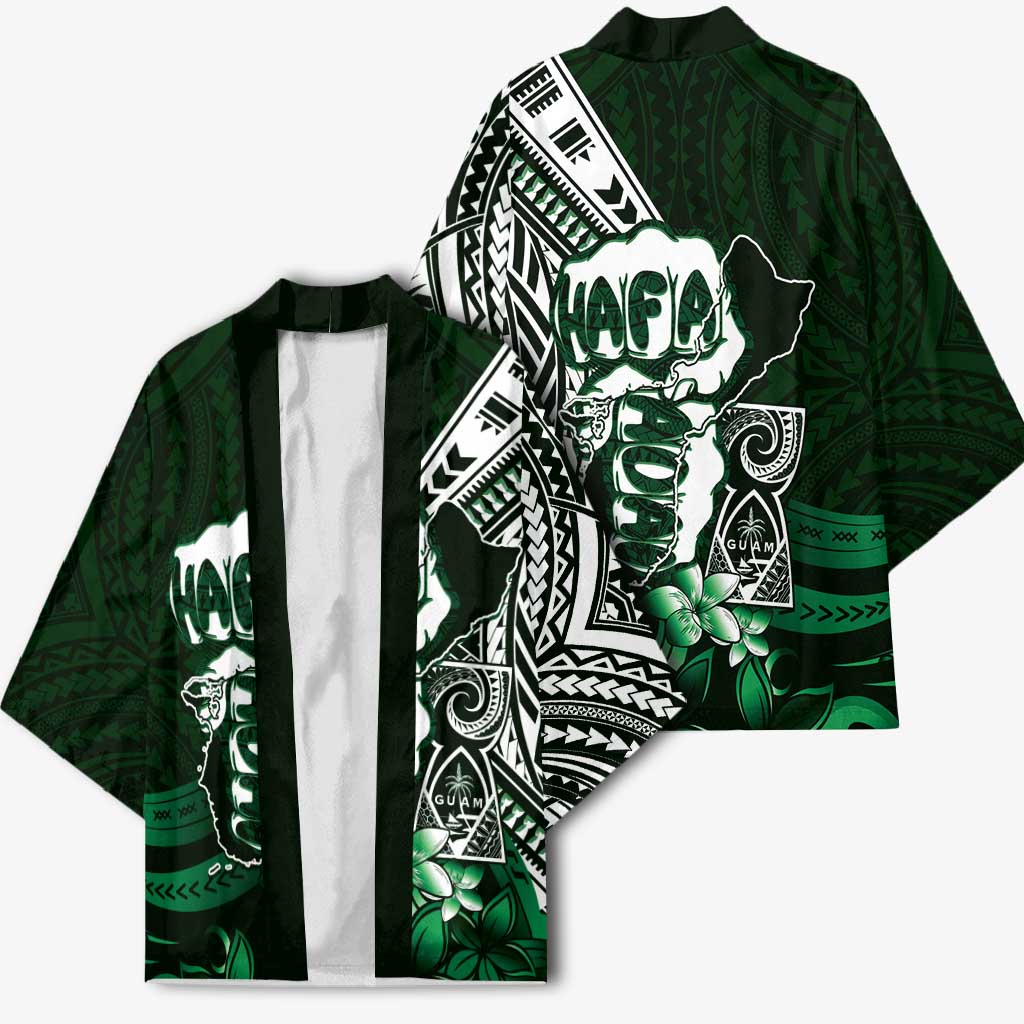 Hafa Adai Guam Discovery Day Kimono Chamorro Latte Stone Hand Green Version LT14 - Polynesian Pride