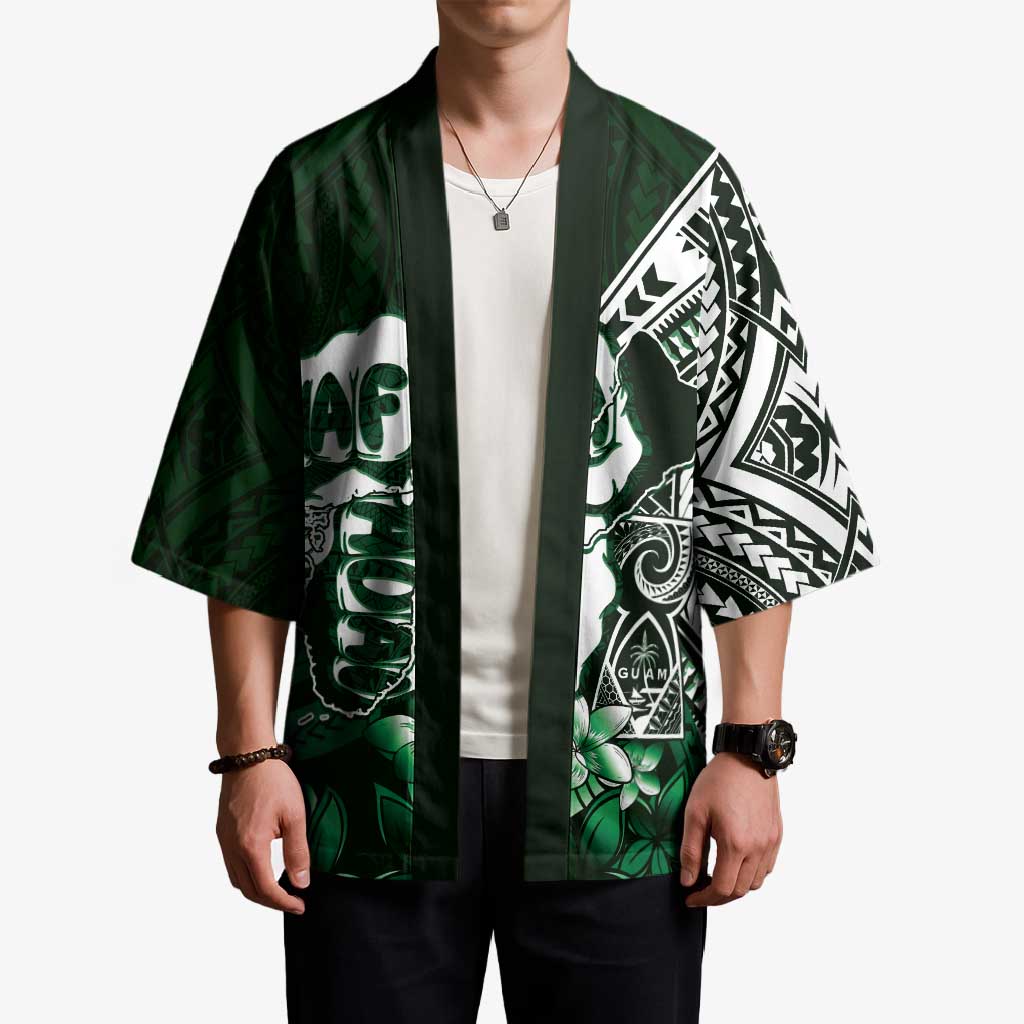 Hafa Adai Guam Discovery Day Kimono Chamorro Latte Stone Hand Green Version LT14 - Polynesian Pride