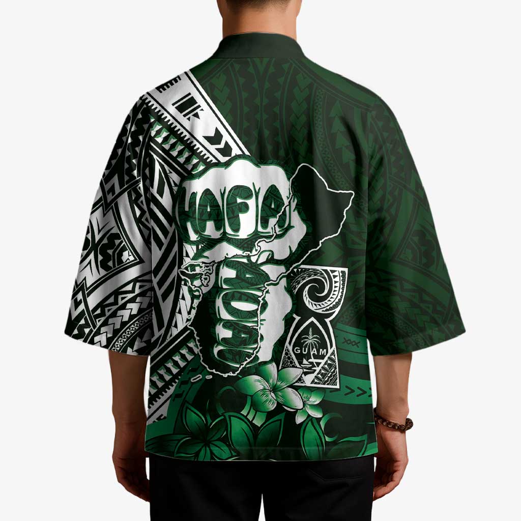 Hafa Adai Guam Discovery Day Kimono Chamorro Latte Stone Hand Green Version LT14 - Polynesian Pride