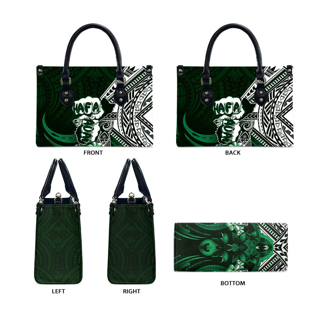 Hafa Adai Guam Discovery Day Leather Bag Chamorro Latte Stone Hand Green Version LT14 - Polynesian Pride
