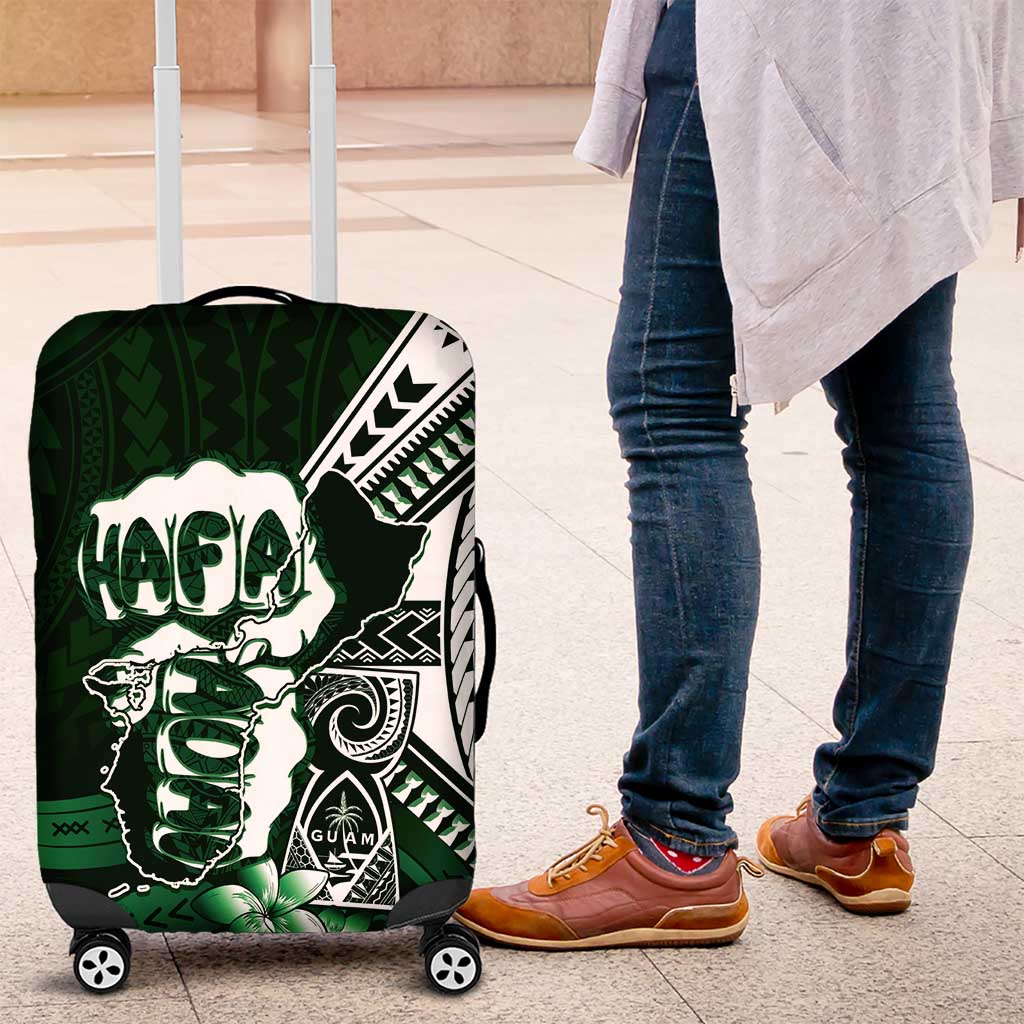 Hafa Adai Guam Discovery Day Luggage Cover Chamorro Latte Stone Hand Green Version LT14 Green - Polynesian Pride