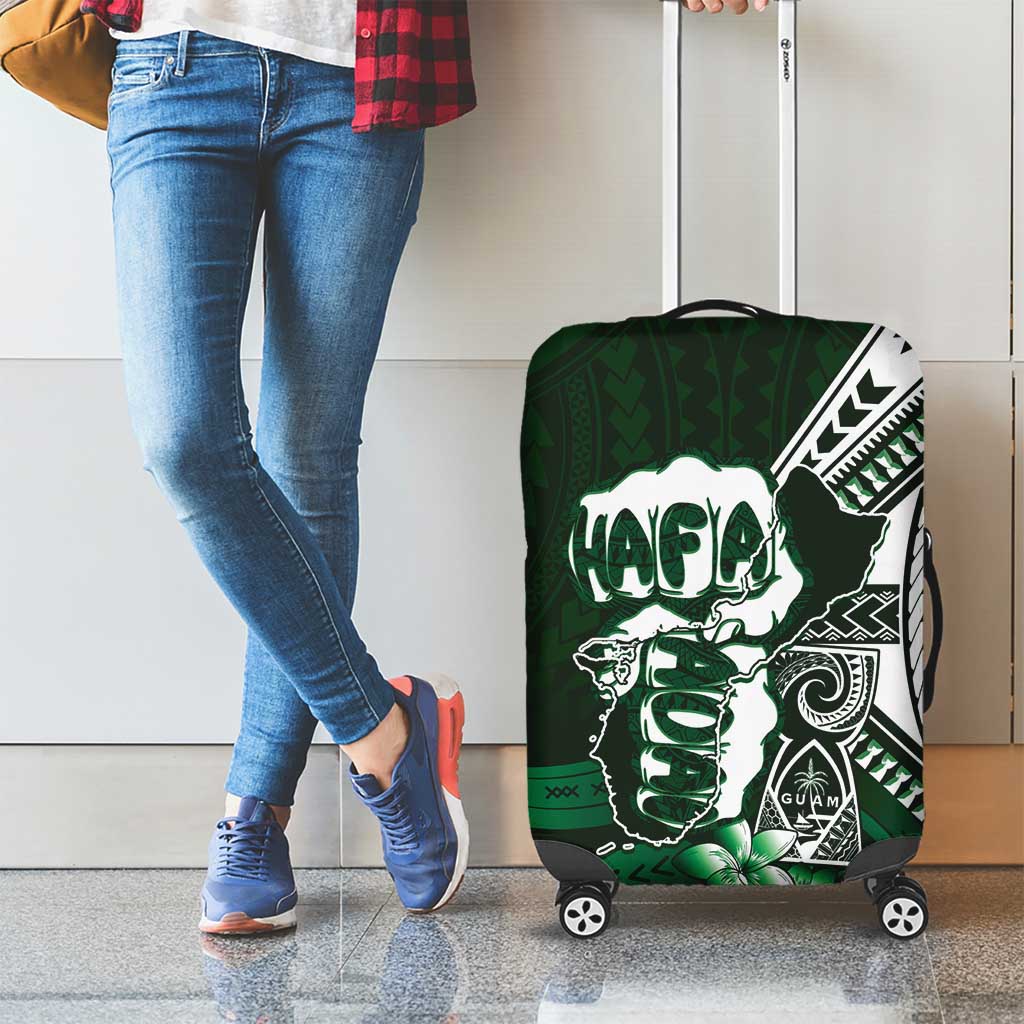 Hafa Adai Guam Discovery Day Luggage Cover Chamorro Latte Stone Hand Green Version LT14 - Polynesian Pride