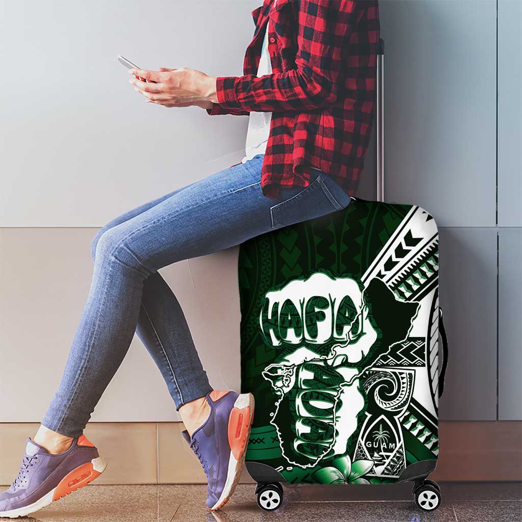 Hafa Adai Guam Discovery Day Luggage Cover Chamorro Latte Stone Hand Green Version LT14 - Polynesian Pride
