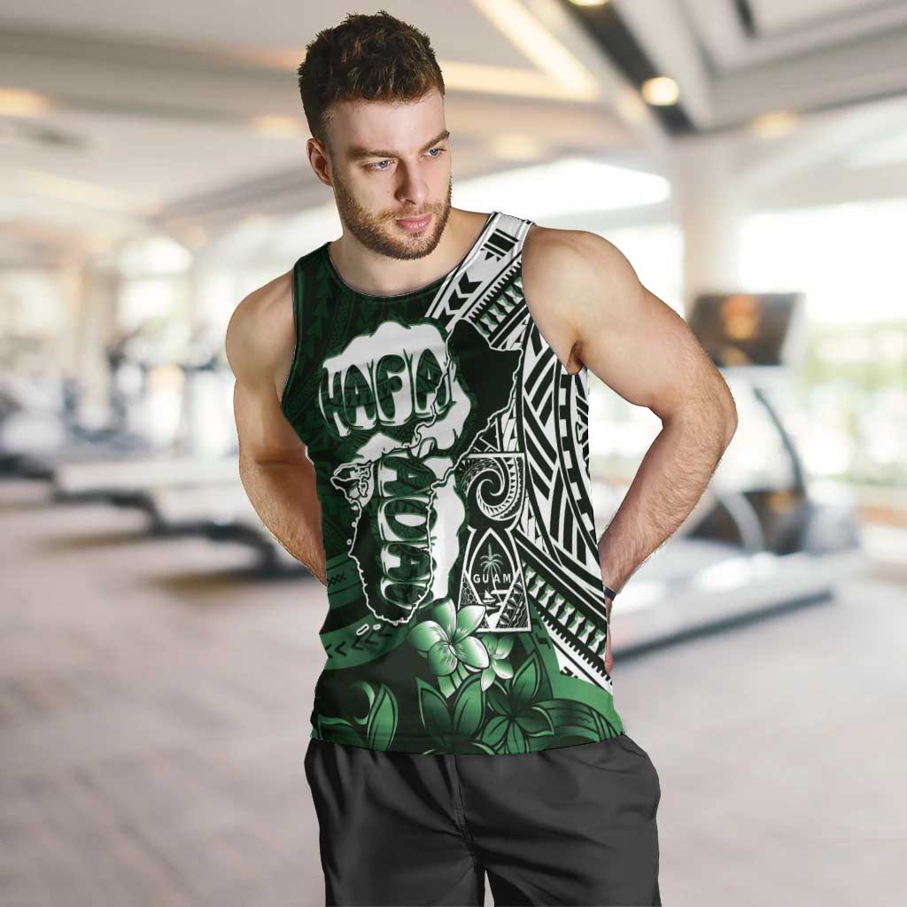 Hafa Adai Guam Discovery Day Men Tank Top Chamorro Latte Stone Hand Green Version LT14 Green - Polynesian Pride