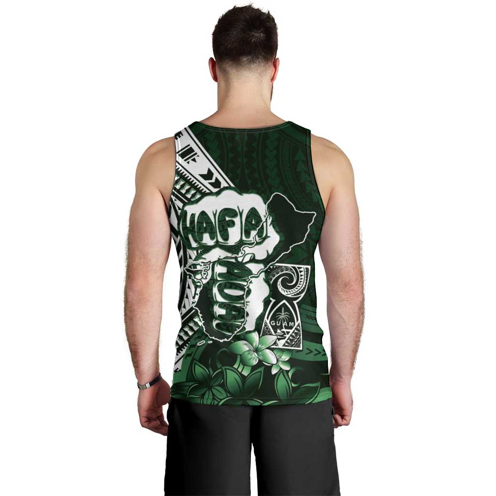 Hafa Adai Guam Discovery Day Men Tank Top Chamorro Latte Stone Hand Green Version LT14 - Polynesian Pride
