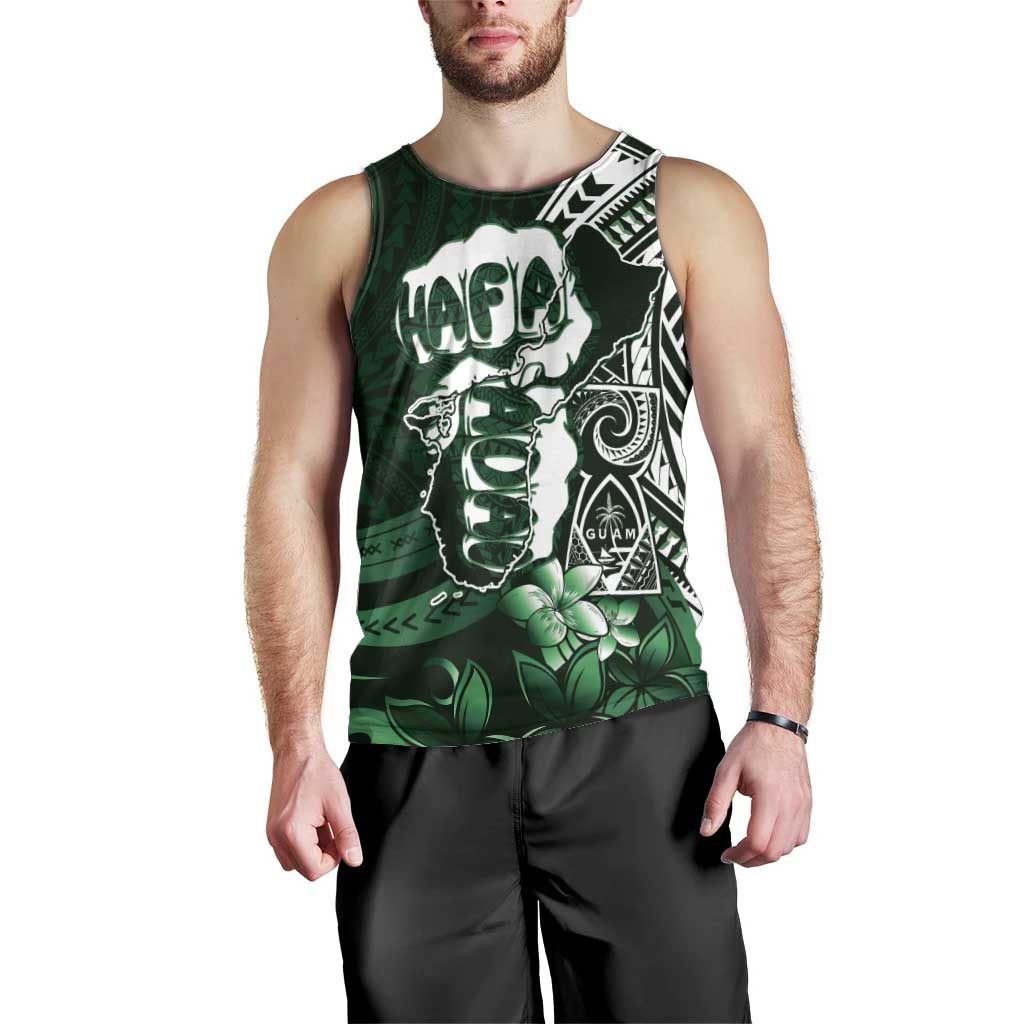 Hafa Adai Guam Discovery Day Men Tank Top Chamorro Latte Stone Hand Green Version LT14 - Polynesian Pride