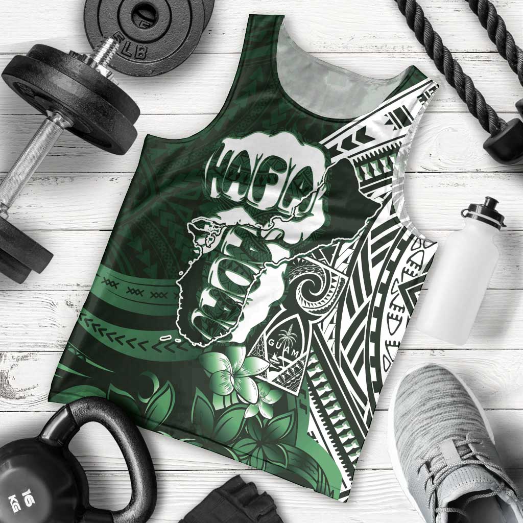 Hafa Adai Guam Discovery Day Men Tank Top Chamorro Latte Stone Hand Green Version LT14 - Polynesian Pride