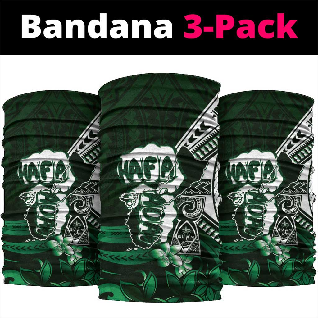 Hafa Adai Guam Discovery Day Neck Gaiter Chamorro Latte Stone Hand Green Version LT14 package One Size: 25*50cm Green - Polynesian Pride