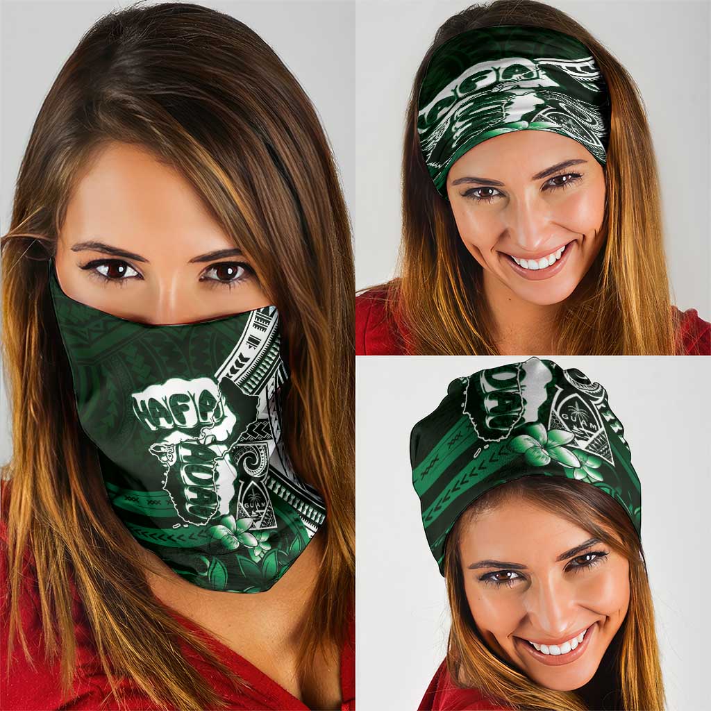 Hafa Adai Guam Discovery Day Neck Gaiter Chamorro Latte Stone Hand Green Version LT14 - Polynesian Pride
