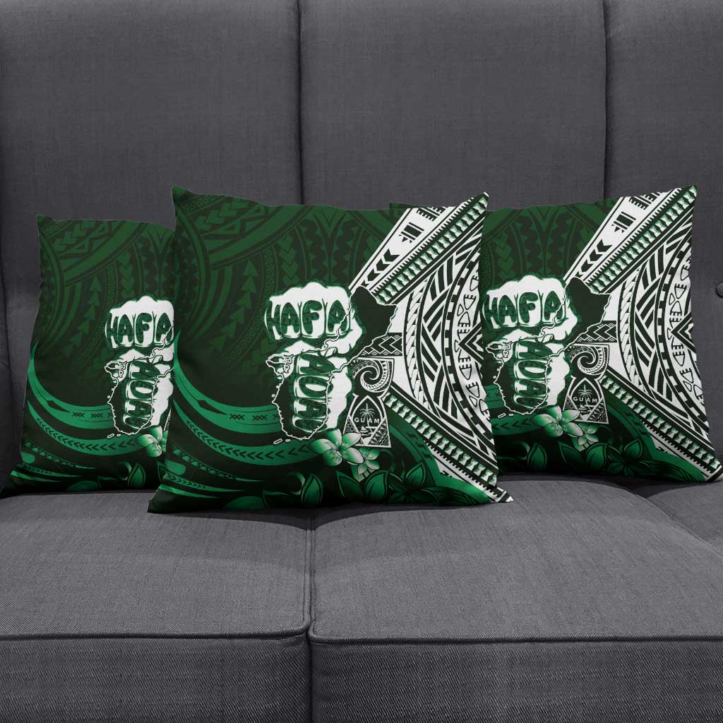 Hafa Adai Guam Discovery Day Pillow Cover Chamorro Latte Stone Hand Green Version LT14 - Polynesian Pride
