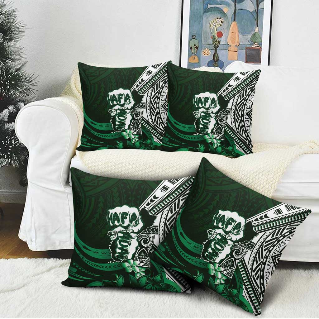 Hafa Adai Guam Discovery Day Pillow Cover Chamorro Latte Stone Hand Green Version LT14 - Polynesian Pride