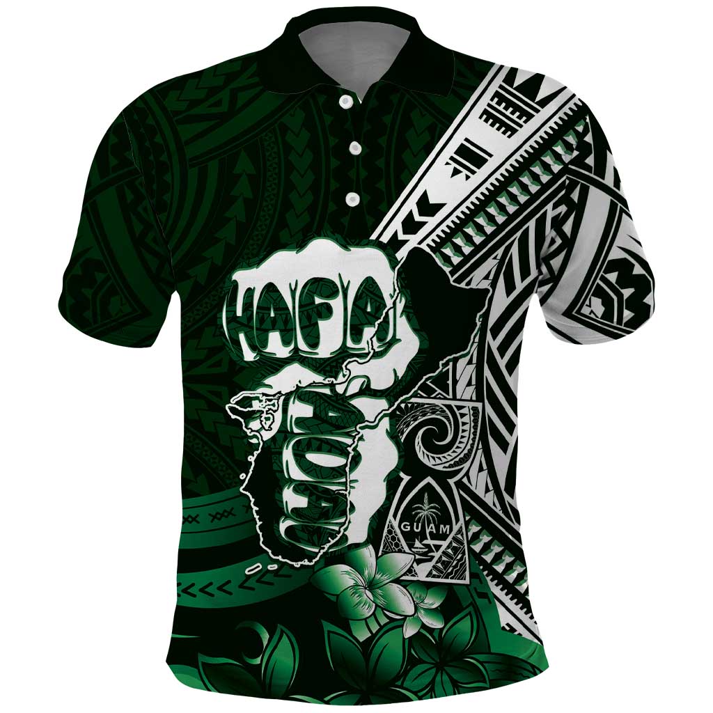 Hafa Adai Guam Discovery Day Polo Shirt Chamorro Latte Stone Hand Green Version LT14 Green - Polynesian Pride