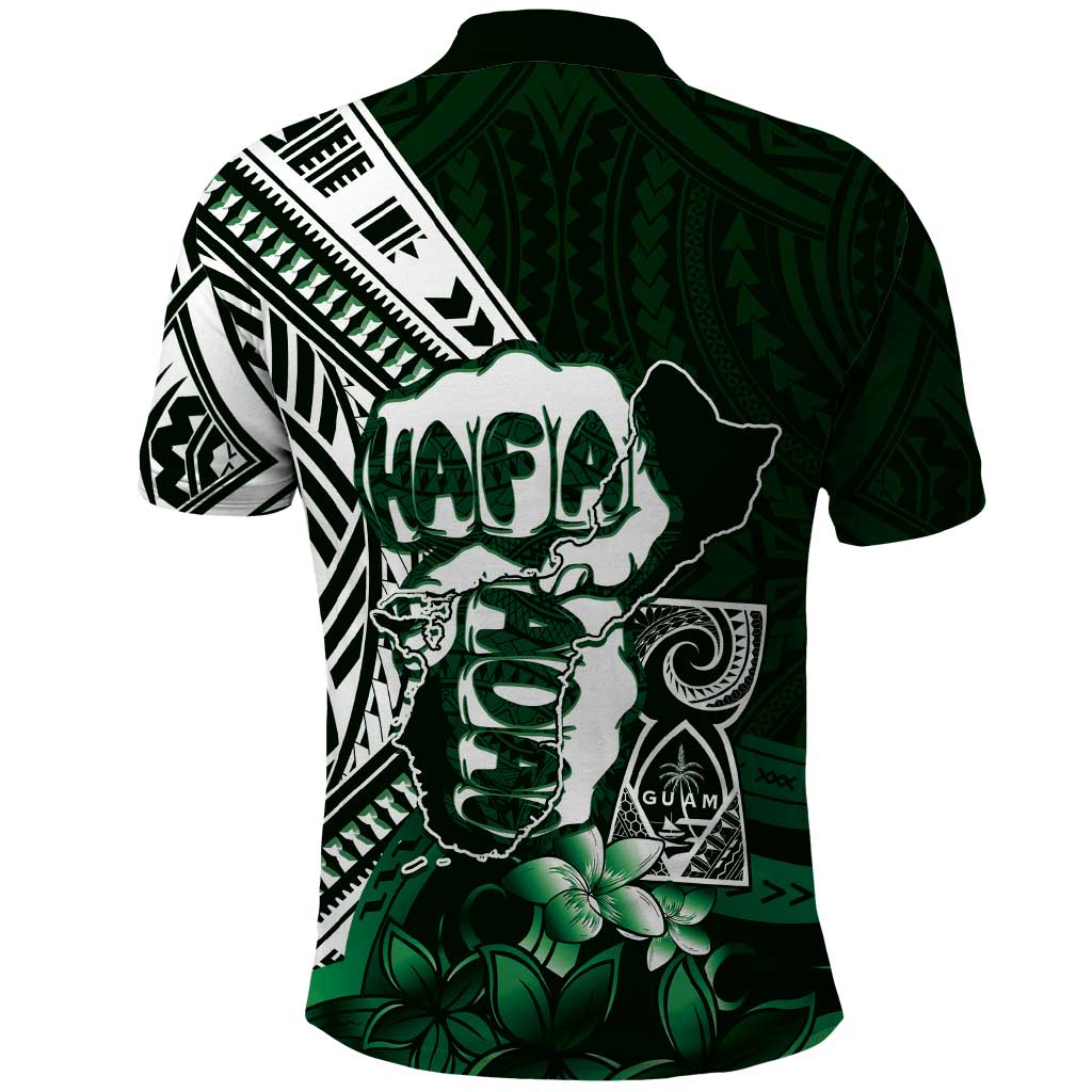 Hafa Adai Guam Discovery Day Polo Shirt Chamorro Latte Stone Hand Green Version LT14 - Polynesian Pride
