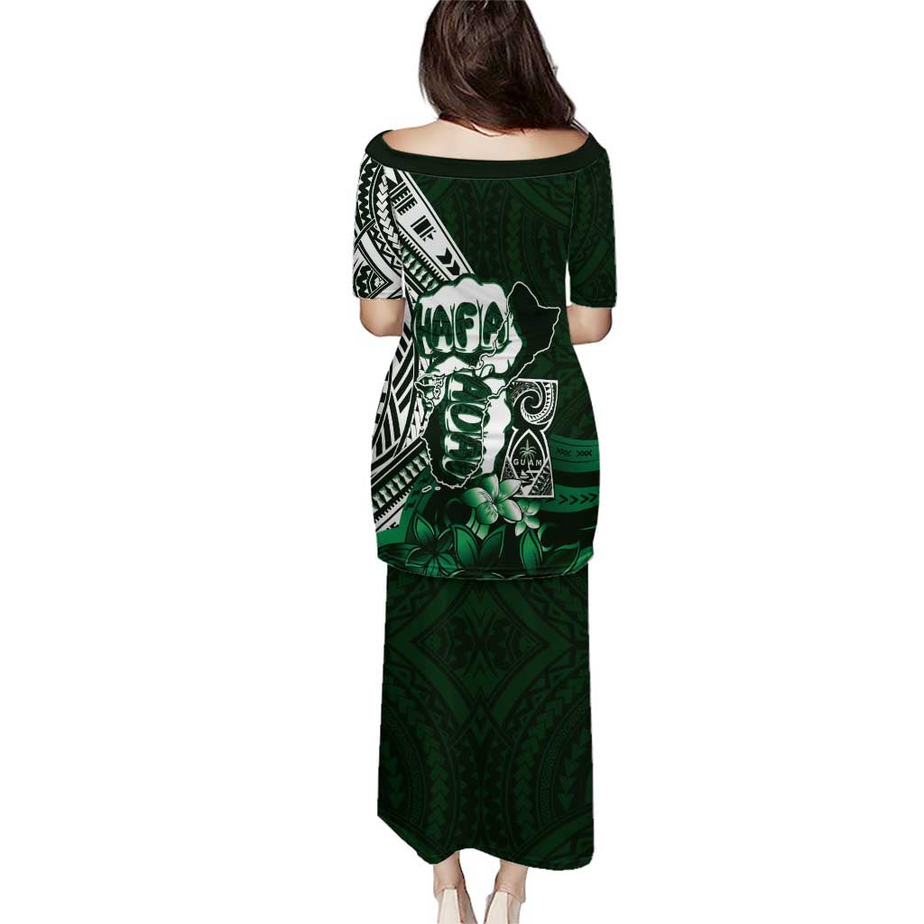 Hafa Adai Guam Discovery Day Puletasi Chamorro Latte Stone Hand Green Version LT14 - Polynesian Pride