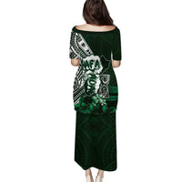 Hafa Adai Guam Discovery Day Puletasi Chamorro Latte Stone Hand Green Version LT14 - Polynesian Pride
