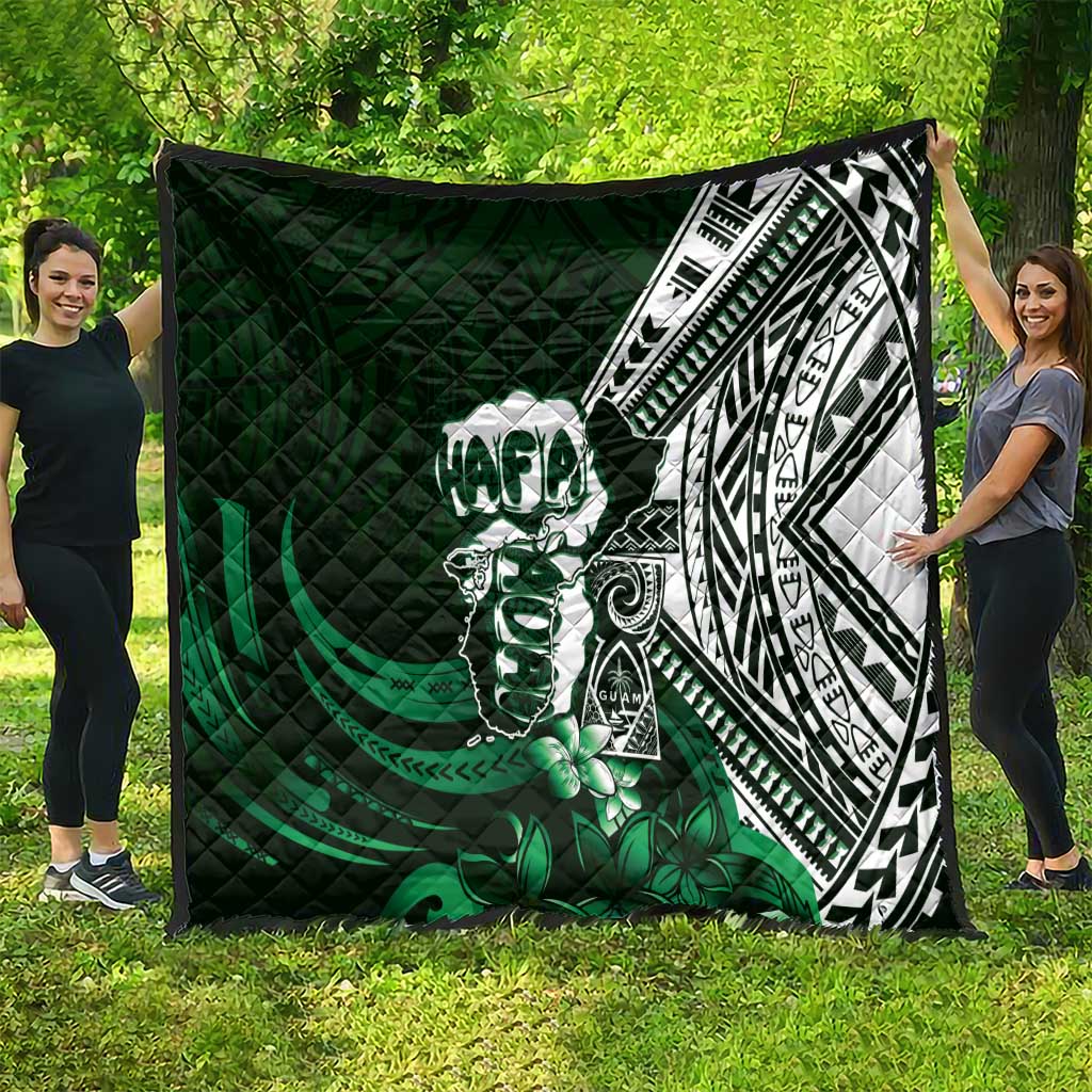 Hafa Adai Guam Discovery Day Quilt Chamorro Latte Stone Hand Green Version LT14 - Polynesian Pride