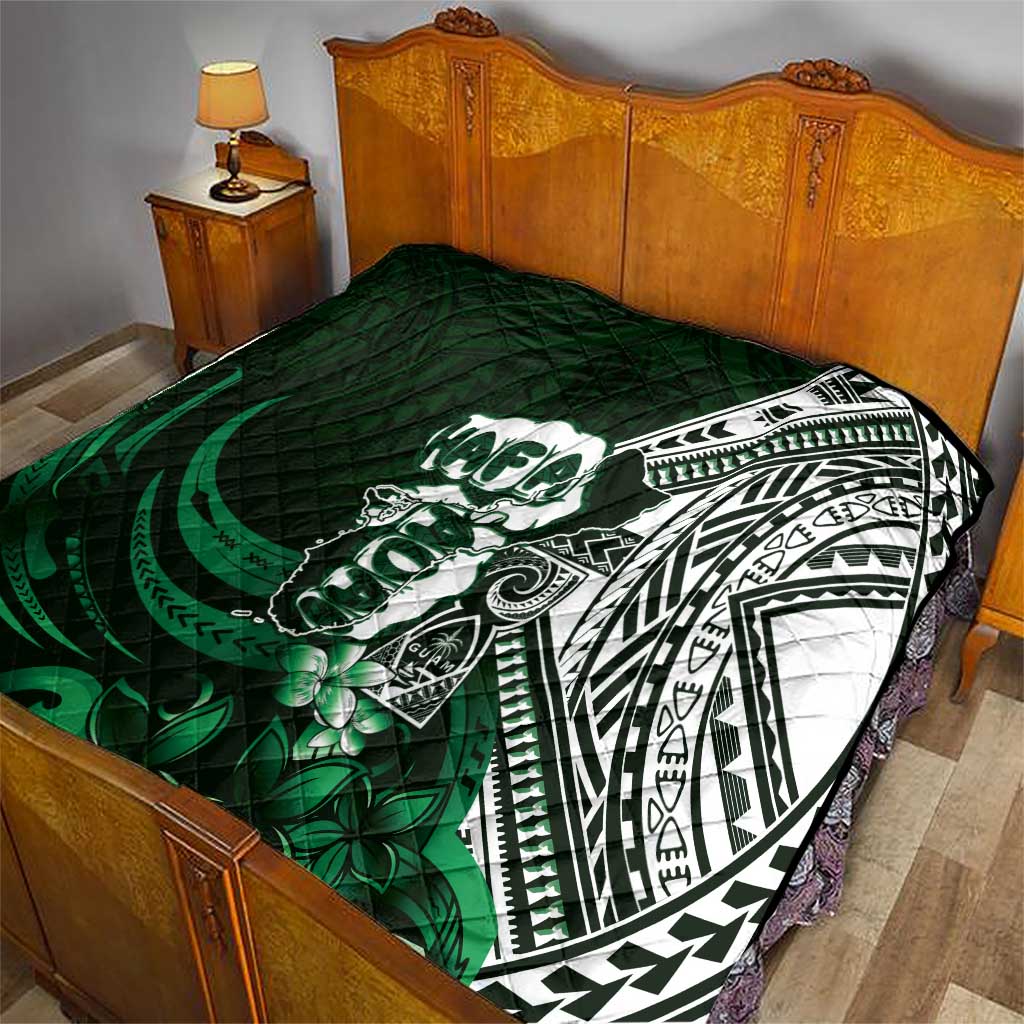 Hafa Adai Guam Discovery Day Quilt Chamorro Latte Stone Hand Green Version LT14 - Polynesian Pride