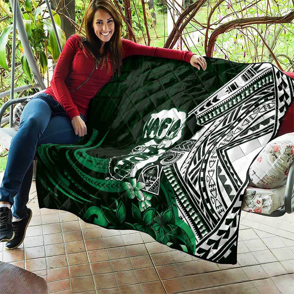 Hafa Adai Guam Discovery Day Quilt Chamorro Latte Stone Hand Green Version LT14 - Polynesian Pride
