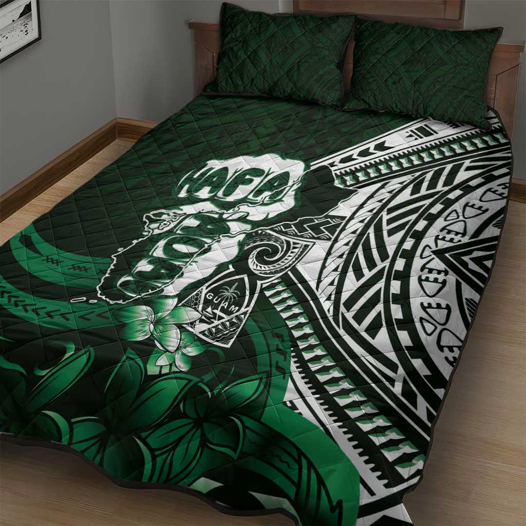 Hafa Adai Guam Discovery Day Quilt Bed Set Chamorro Latte Stone Hand Green Version LT14 - Polynesian Pride