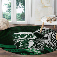 Hafa Adai Guam Discovery Day Round Carpet Chamorro Latte Stone Hand Green Version LT14 - Polynesian Pride